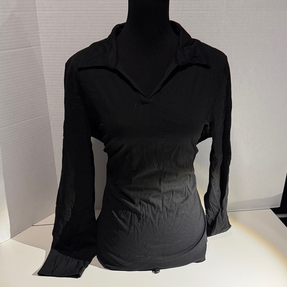 Jack Smith Golf Black Long-Sleeve Collared Women's Top